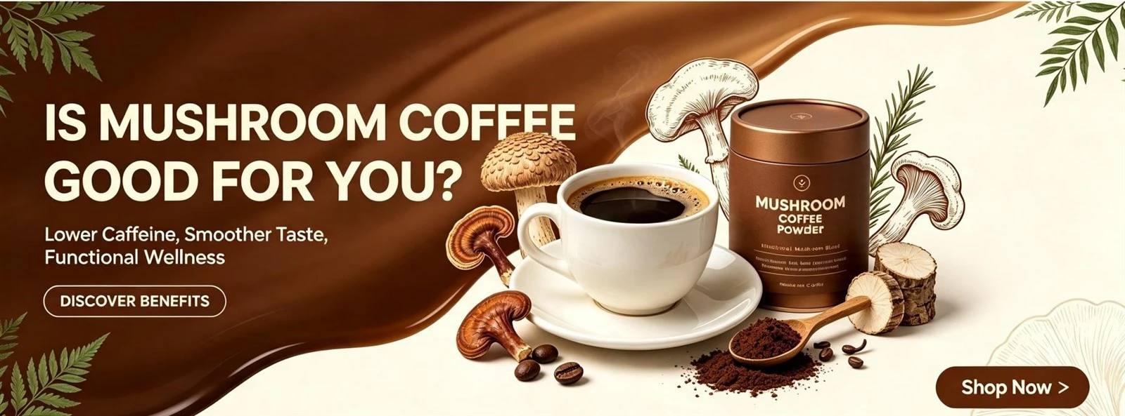 Instant Mushroom Coffee Powder Instant Mushroom Coffee Powder