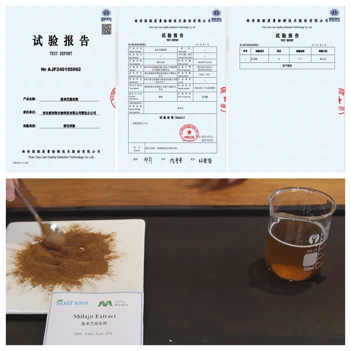 Third-party testing report from shilajit extract Third-party testing report from shilajit extract